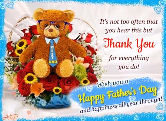 Much Love & Hugs On Father’s Day! Free Happy Father's Day eCards | 123 ...