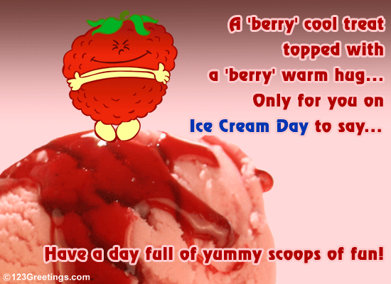 A 'Berry' Cool Treat On Ice Cream Day.