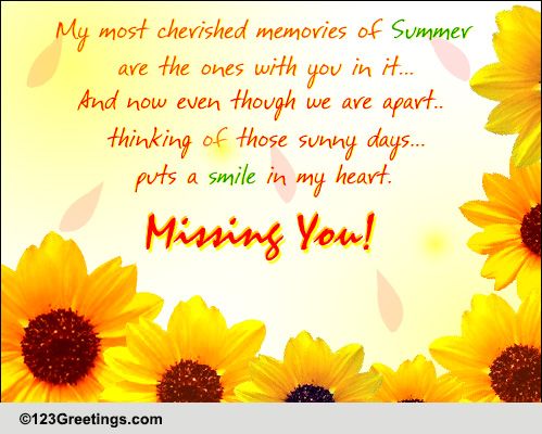 Summer Miss You Cards, Free Summer Miss You Wishes, Greeting Cards ...