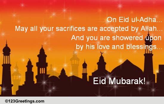 Eid ul-Adha Blessings... Free Eid Mubarak eCards, Greeting Cards | 123 ...