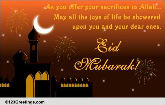 Wish Eid Mubarak... Free Eid Mubarak eCards, Greeting Cards | 123 Greetings