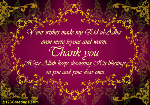 Thank You For Your Eid ul-Adha Wishes.