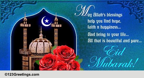 Wishing You Hope, Faith And Happiness... Free Spirit of Eid eCards ...