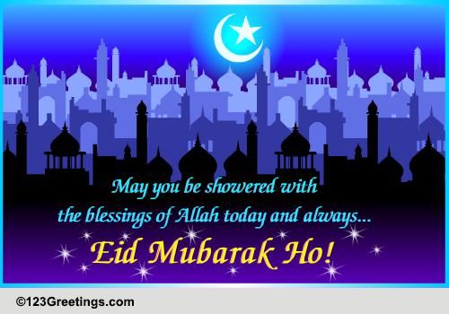 Showers Of Blessings On Eid ul-Adha... Free Spirit of Eid eCards | 123 ...