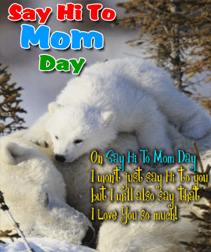 A Cute Say Hi To Mom Day Card.