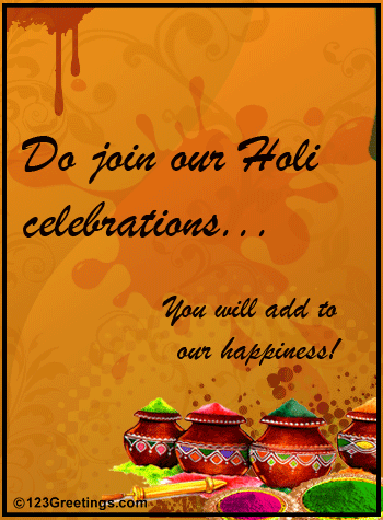 Holi Celebrations Invite...
