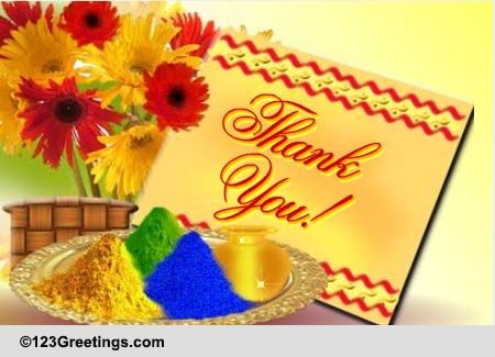 Send Colorful Thanks Wishes This Holi.