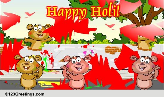Send Colorful Holi Hungama Wishes..
