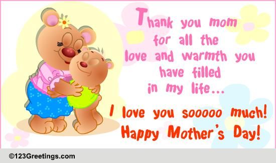 Love And Warmth On Mother's Day... Free Mothering Sunday eCards | 123 ...