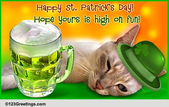 Hic! Hic! Happy St. Patrick's Day! Free Bit O' Fun eCards | 123 Greetings