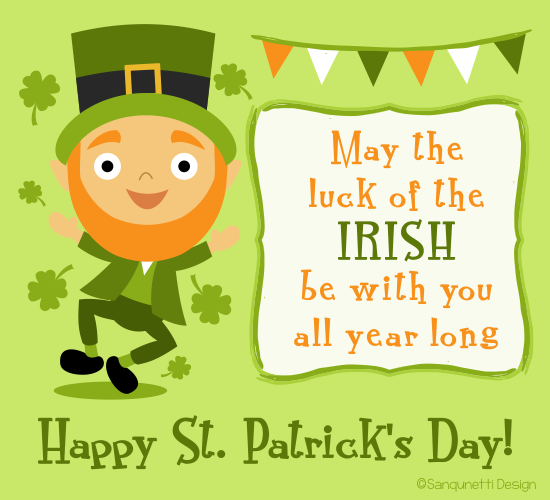 Luck Of The Irish Leprechaun. Free Luck O' the Irish eCards | 123 Greetings