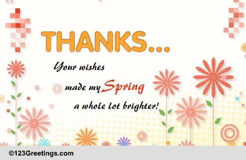 Special Thanks For Spring Wishes!
