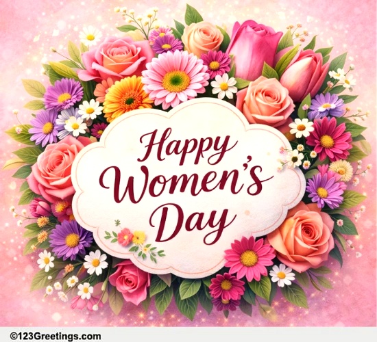 Womens Day Floral Postcard
