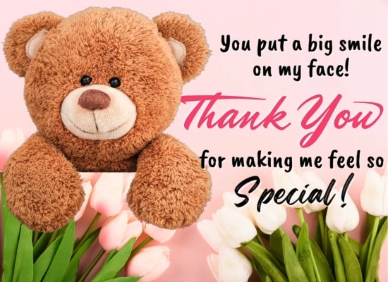 Cute Bear Thankyou Wish For Womens Day