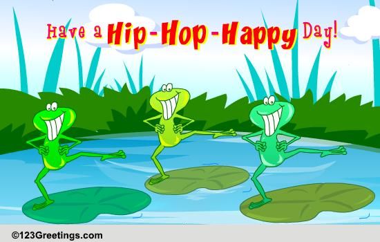 Send Cheerful Frog Jumping Wish!