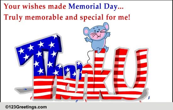 Cute Thank You On Memorial Day.