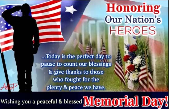 Honoring The Nation’s Heroes Today. Free Wishes eCards | 123 Greetings