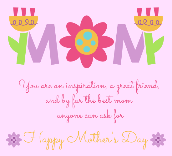 You Are An Inspiration. Free Happy Mother's Day eCards, Greeting Cards ...