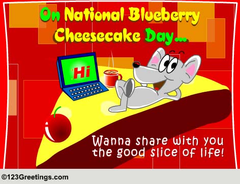 Sweet Blueberry Cheesecake Day Wishes!