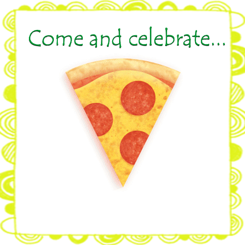 My Pizza Party Day Card.