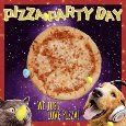 A Cute And Funny Pizza Party Day Card.