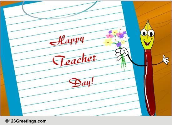 An Outstanding Teacher! Free Teachers' Day eCards, Greeting Cards | 123 ...