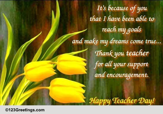 Thank Your Teacher... Free Teachers' Day eCards, Greeting Cards | 123 ...