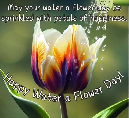 Water a Flower Day Cards, Free Water a Flower Day Wishes, Greeting