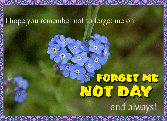 Hope You Remember Not To Forget Me.