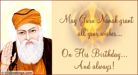 Guru Nanak's Birthday Greetings.