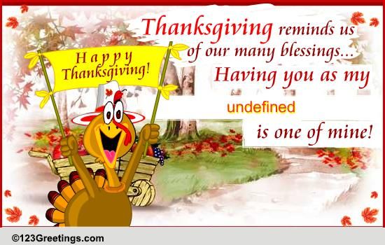 You Are A Thanksgiving Blessing... Free Family eCards, Greeting Cards ...