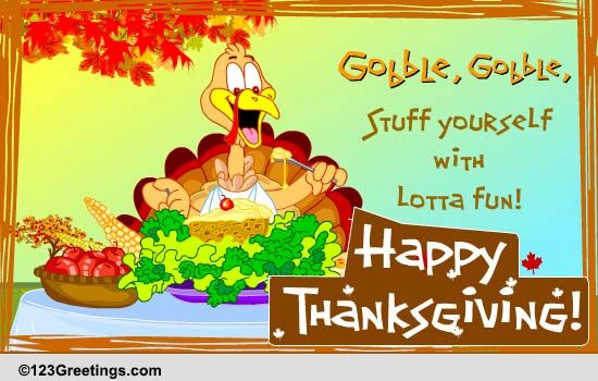 Gobble Gobble! Free Dinner eCards, Greeting Cards | 123 Greetings