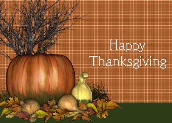 Pumpkin Image And Thanksgiving Card.