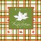 Happy Thanksgiving With Leaf On Plaid.