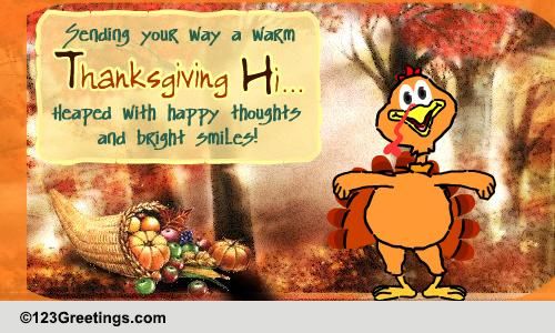 A Warm Thanksgiving Hi... Free Happy Thanksgiving eCards, Greeting ...