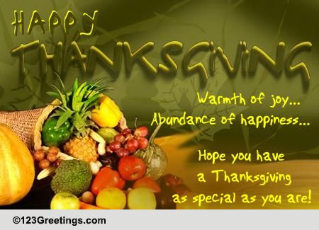 A Special Thanksgiving Wish... Free Happy Thanksgiving eCards | 123 ...