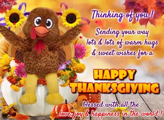 Warm Hugs On Thanksgiving. Free Happy Thanksgiving eCards | 123 Greetings