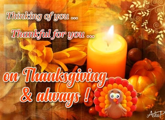 Thinking Of You On Thanksgiving! Free Happy Thanksgiving eCards | 123 ...