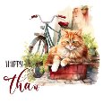 Happy Thanksgiving Cat Card.