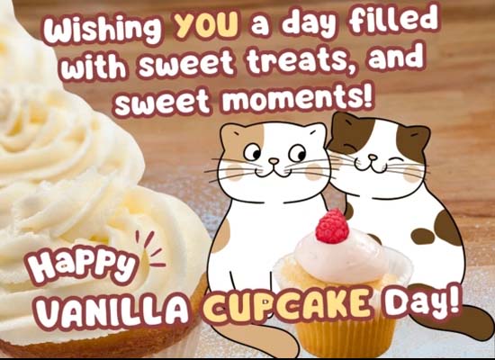 Cute Wishes On Vanilla Cupcake Day!