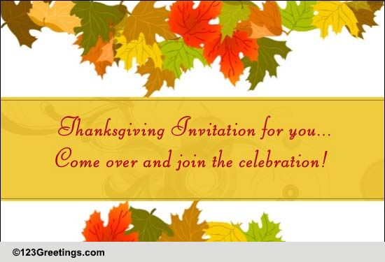 Thanksgiving Celebration Invitation.