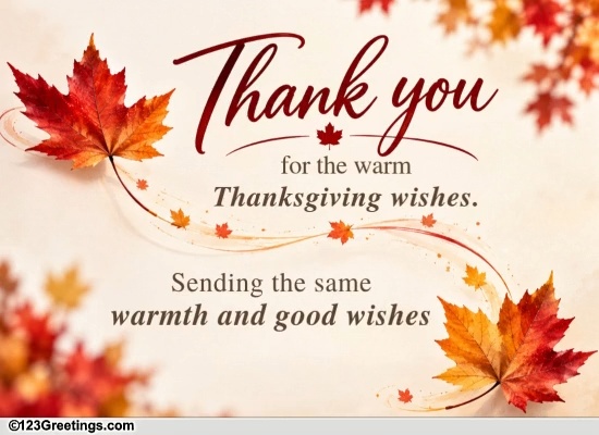 Return Their Kind Thanksgiving Wishes