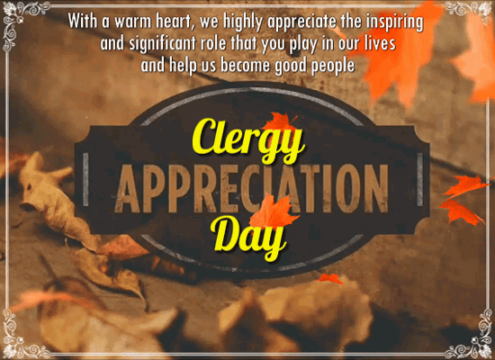 Clergy Appreciation Day Card For You.