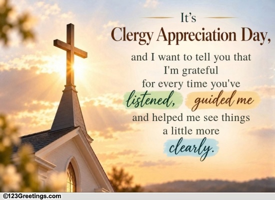 Touching Clergy Appreciation Day Note