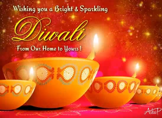 Sparkling Diwali Diyas & Fireworks. Free Fireworks eCards | 123 Greetings