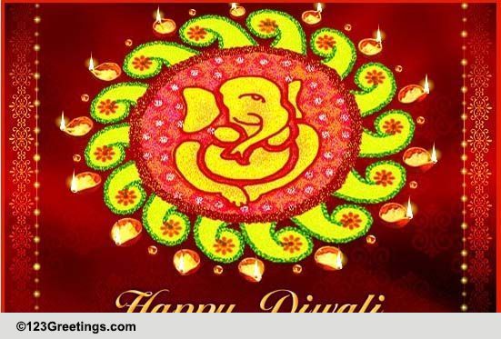 Diwali Ganesha Rangoli & Blessings!