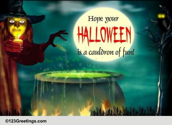 Halloween Friendship Witch! Free Spellbound Friends eCards | 123 Greetings