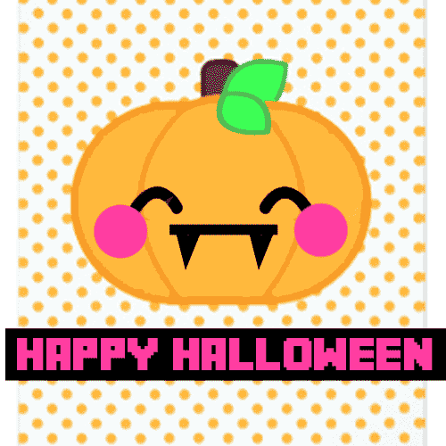 Cute Pumpkin Halloween Card.