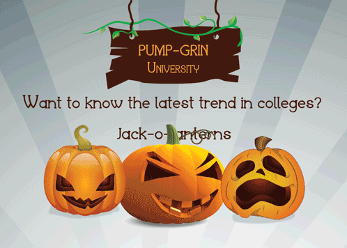 College Student Halloween Pumpkins.