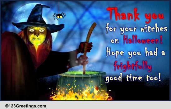 Thank You For The Halloween Wishes! Free Thank You eCards | 123 Greetings